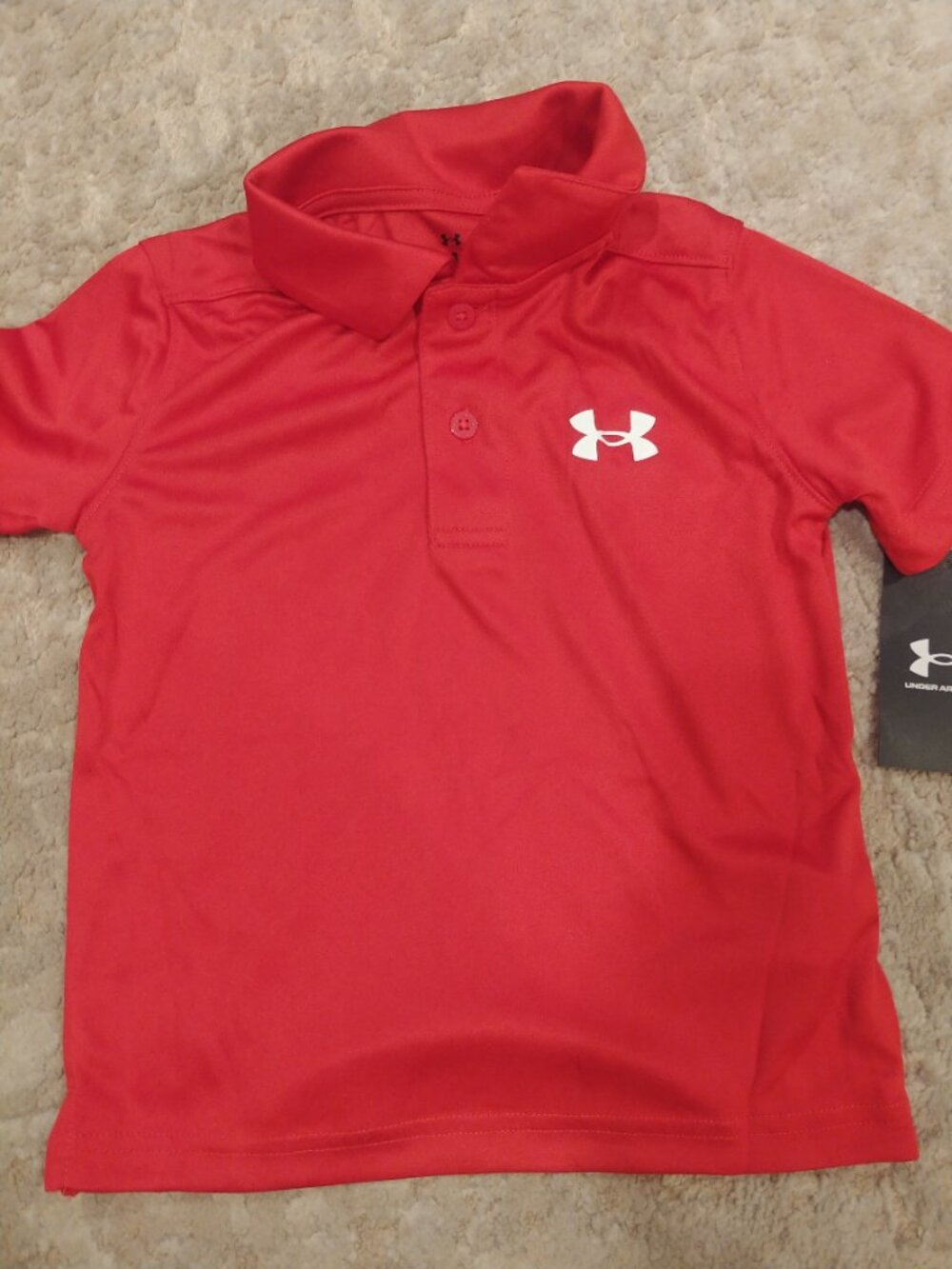 Under Armour Boys' Matchplay Golf Red Polo size 4